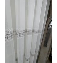 NİVEMESHOME 2075 MELODİ V-GRİ 1/3 PİLELİ BAMBU TÜL PERDE