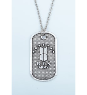 BTS Army Künye Gümüş Kaplama Düz Zincir Kolye