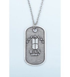 BTS Army Künye Gümüş Kaplama Düz Zincir Kolye