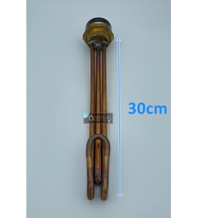 1-1/4'' Meşale Çay Kazanı Rezistansı Kıvrık Bakır 2000W Kalın Diş-Termostatlı-Ka (Metal)