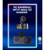 1080p Ön + 720p Arka & İç Kamera – Suya Dayanıklı Araç Güvenlik Kamerası