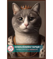 Lady Smoke Kedi Poster, Yüksek Çözünürlüklü Baskı Poster, Gri Kedi, Akıllı Kağıt, Yapay Zeka Tasarım