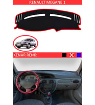 Renault Megane 1 Için Uygun Torpido Koruma Halısı Siyah Kenar Renk Kırmızı