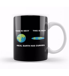Real Earth Has Curves Flat Earth Kupa Bardak Porselen