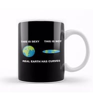 Real Earth Has Curves Flat Earth Kupa Bardak Porselen