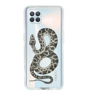 Oppo Reno 4 Lite Uyumlu Yılan Desenli Şeffaf Telefon Kılıfı