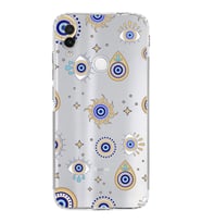 PrintiFy Xiaomi Redmi Note 7 Pro ile Uyumlu Nazar Boncuğu 5  Kamera Korumalı Şeffaf Silikon Kılıf