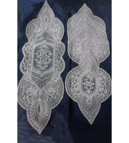 Supla Runner Seti Sunumluk Kordone Nakışlı Modern Amerikan Servis Takımı 6 Kişilik Set - Gri