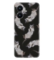 Vivo Y22S Kılıf Silikon Desen Özel Seri Sevimli Kedicikler 1785