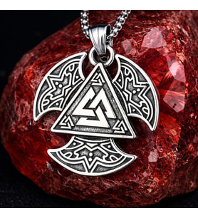 Paslanmaz Çelik Norse Odin Sembolü Valknut Viking Erkek Kolye