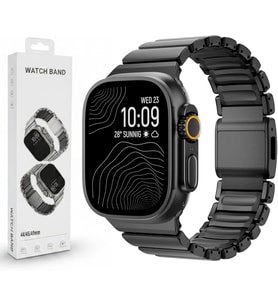 Apple Watch Titanyum Hybrid Kordon – Ayarlanabilir, DLC Kaplama, Silikon İç Katman, Güçlü Manyetik Tokalı, Dayanıklı Premium Kayış