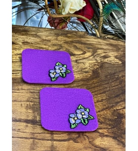 9X9 CM 2 Lİ NAKIŞ İŞLEMELİ BARDAK ALTLIĞI SERVİS ALTLIĞI (Mor)