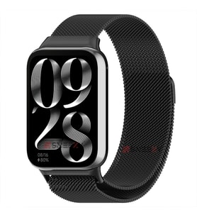 Sneezy Xiaomi Mi Band 8 Pro Uyumlu Woven Wire Tasarım Metal Hasır Kordon (Siyah)