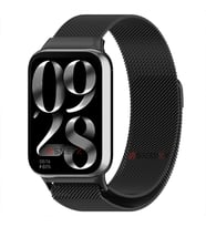 Sneezy Xiaomi Mi Band 8 Pro Uyumlu Woven Wire Tasarım Metal Hasır Kordon (Siyah)
