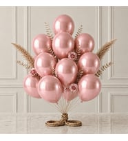 Gül Kurusu Renk Lateks Metalik Balon (30 cm) - 12 Adet