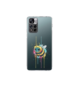 Xiaomi Redmi Note 11 Pro Plus 5G ile uyumlu Splash arı tasarımlı şeffaf silikon kılıf