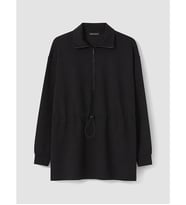 LCW Modest Siyah Soft Touch Kadın Sweatshirt Tunik