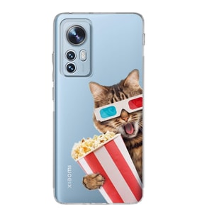 PrintiFy Xiaomi Mi 12 ile Uyumlu 1mm Slim Fit Kedi 1 050b Baskılı Şeffaf  Kılıf