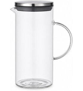 1500 ML Cam Sürahi Metal Kapaklı Şeffaf Sürahi Dayanıklı Cam Gövde Ergonomik Sap Akıtmaz Ağız Tasarımı Soğuk İçecekler İçin Limonata Meyve Suyu Su Sürahisi Modern Mutfak Kullanımı