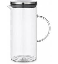 1500 ML Cam Sürahi Metal Kapaklı Şeffaf Sürahi Dayanıklı Cam Gövde Ergonomik Sap Akıtmaz Ağız Tasarımı Soğuk İçecekler İçin Limonata Meyve Suyu Su Sürahisi Modern Mutfak Kullanımı