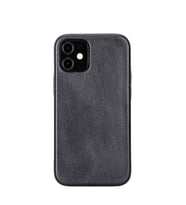 Apple iPhone 12 mini Uyumlu Deri Arka Kapak ROCK RST1 Siyah