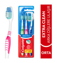 Colgate Extra CleanDil Temizleyicili Arka Dişlere Uzanan Orta Diş Fırçası 2+1