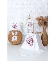 Pia Baby Premium %100 Pamuk Hastane Çıkışı Tulumlu Yenidoğan Kız Bebek Hediye Seti 5081-03 (Ekru)