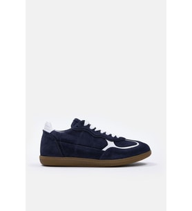 Team Lacivert Süet Hakiki Deri Kadın Sneaker