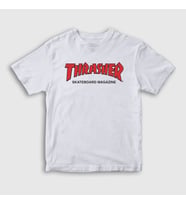 Presmono Unisex Çocuk Beyaz Logo V3 Thrasher T-Shirt 278702tt (Beyaz)