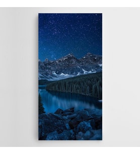 Göl Yıldızlar Panoramik Kanvas Tablo