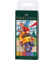 Faber-Castell Pitt Artist Pen Çizim Kalemi Fırça Uç Colour Wheel 6'lı