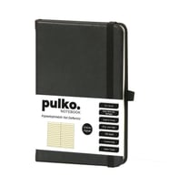 PULKO PND036 KLASİK SERT KAPAK 9x14cm 80gr.196 SAYFA TERMO DERİ ÇİZGİLİ NOT DEFTER - SİYAH