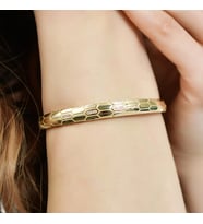 Goldium 14 Ayar Altın Yılan Kelepçe Bilezik (Sarı)