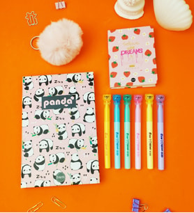 Panda Defter Ayıcık Fiğürlü Keçeli Kalem Dolu Dolu Kırtasiye Seti