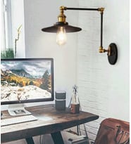 RİOLİGHT RETRO ÜÇ MAFSALLI METAL APLİK (Siyah - Beyaz)