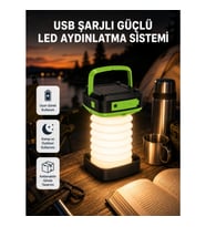 Mey İthalat® Taşınabilir Şarjlı LED Lamba – Dokunmatik Kontrol, Üç Kademeli Işık ve Uzun Ömürlü Pil