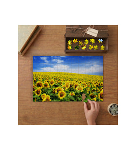 Ayçiçeği Tarlası - Manzara - Bitkiler Tasarımı 240 parça Ahşap Puzzle Ahşap Kutuda MP01287