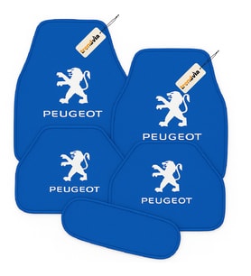 Peugeot Uyumlu 5 Parça Halı Oto Paspas Seti – Şık Görünüm, Kolay Temizlik, Kaymaz Özellik (Mavi)