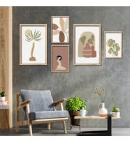 5'li Ahşap Lamine Çerçeveli Mdf Tablo Seti Kadın Design (Ahşap)