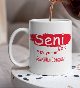 Kişiye Özel Seni Çok Seviyorum Tasarımlı Beyaz Kupaa Bardakk