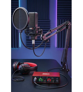 Midex MX-2020 Mikrofon + GLX-500 Ses Kartı + RS-30 Stereo Kulaklık Seti