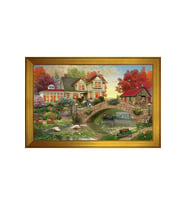 Manzara Temalı Kanvas Tablo 50 x 70 cm Gold Çerçeve