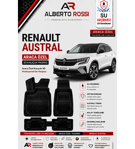 RENAULT AUSTRAL E-TECH FULL HYBRID 2023 - 2026 Araca Özel Kauçuk 3D Profesyonel Oto Paspası