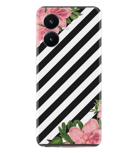 Vivo Y22S Kılıf Resimli Desenli Baskılı Silikon Strip Flowers 2 1409