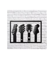 Lazer Kesim Metal Gitar Sapı - Hediye Hediyelik Ev Ofis Dekor Dekorasyon Süs Dekoratif Tablo 48*34 cm