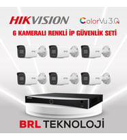 Hikvision 4 MP 6 Kameralı AcuSense ColorVu 3.0 AI İp Güvenlik Kamera Seti (Dahili Mikrofonlu)