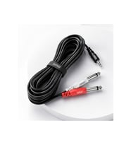 MN168F 3.5mm Stereo to 2x6.3mm Mono Mikser Amfi DJ Ses Bağlantı Kablosu 5 Metre