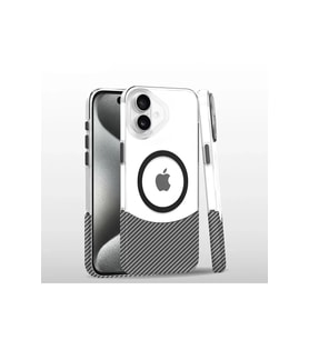 iPhone 16 Carbon Puzzle Magsafe Kapak - Beyaz