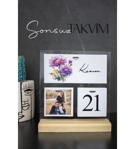 giftcrea Kişiselleştirilebilir Sonsuz Takvim Pleksi Hediyelik , Kişiye Özel Fotoğraflı Sonsuz Takvim Akrilik