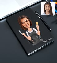 Kişiye Özel Kuaför Kadın Tasarımlı Karikatür Defter Ve Kalem Seti 85